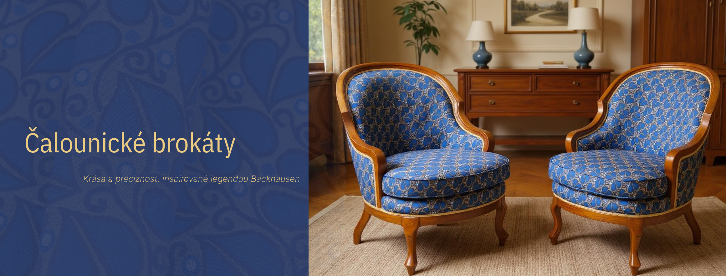 Čalounické brokáty - Beckhausen - Navy modrá